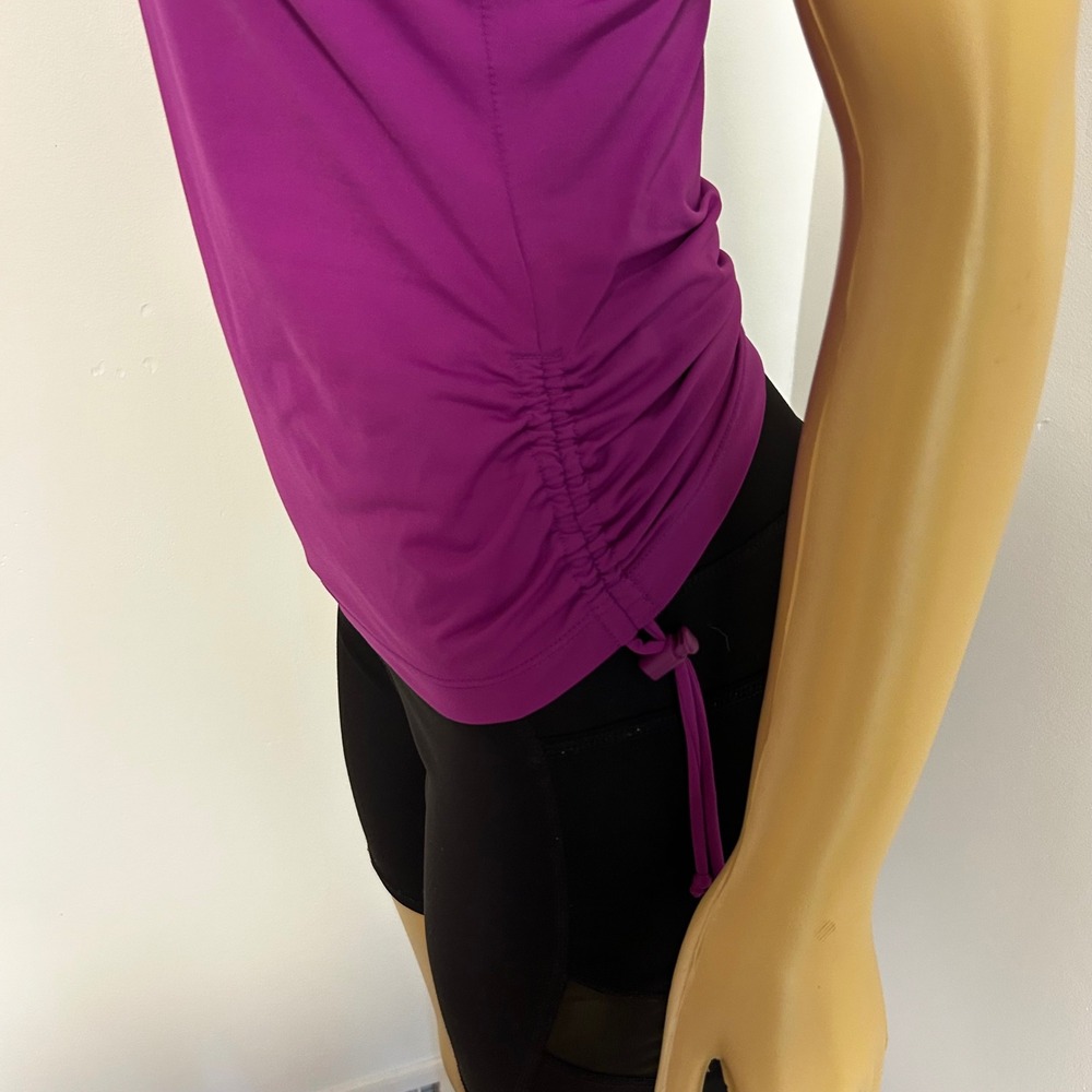 Athleta Purple Ruched Side Racerback Tank Top Built-in Bra Small 224177 - Picture 3 of 7